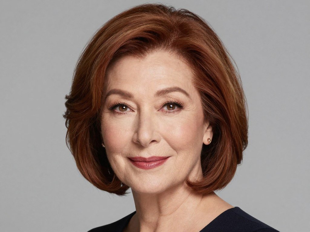Woman with heart-shaped face wearing chin-length bob