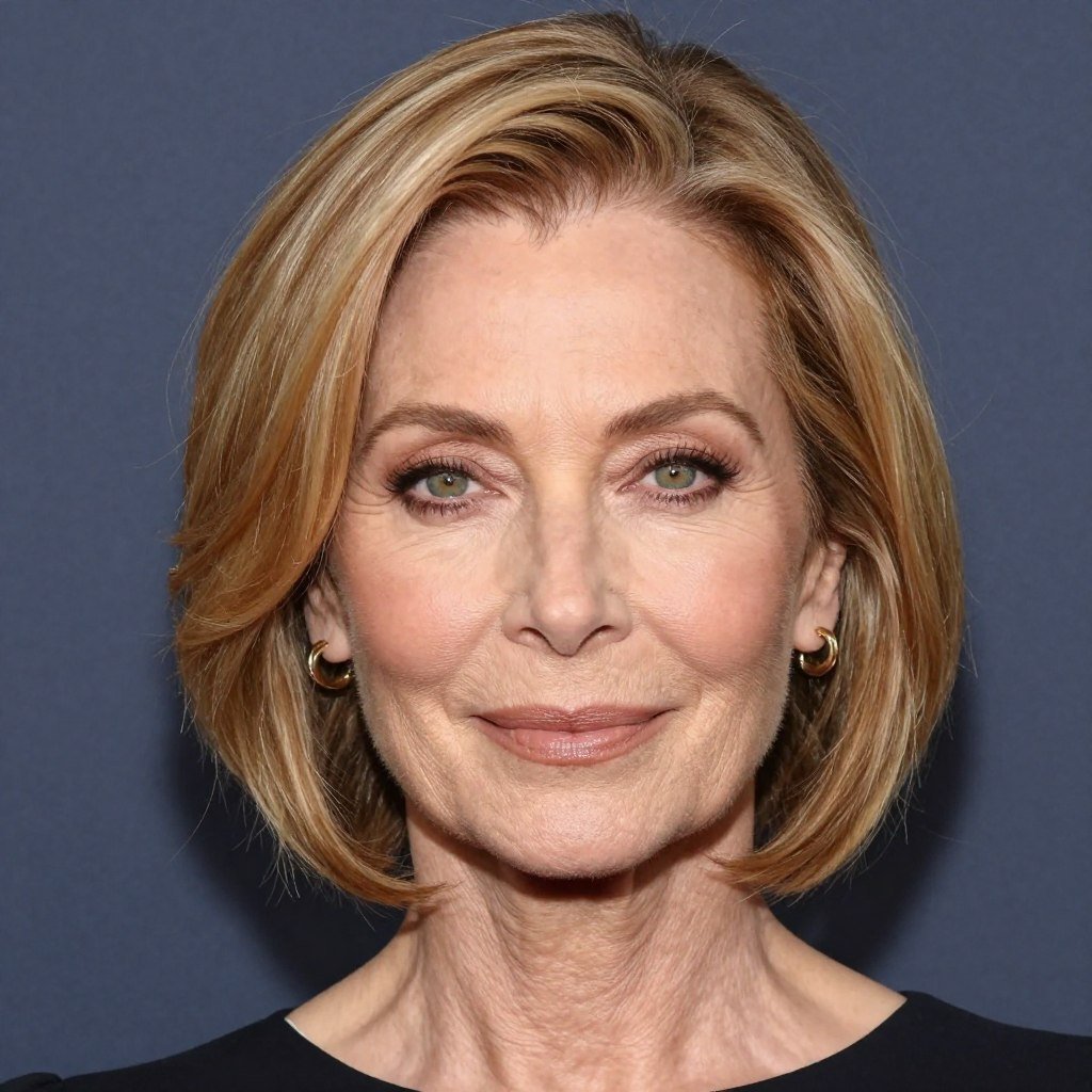 Woman with heart-shaped face wearing textured bob