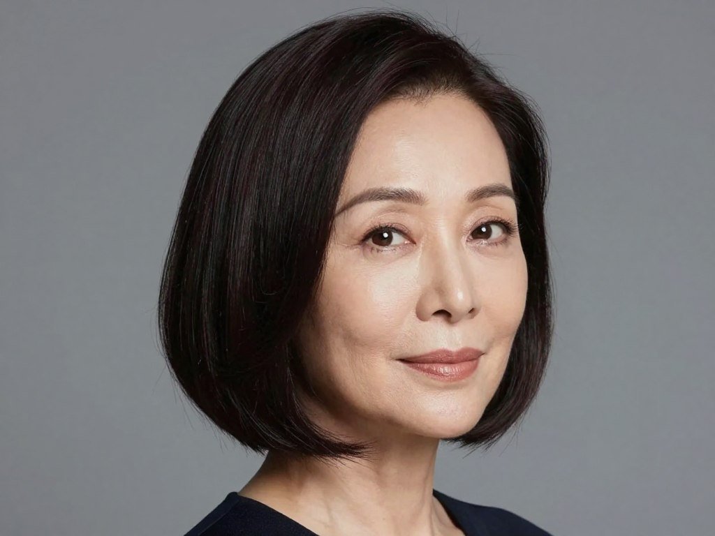 Woman with sleek graduated bob
