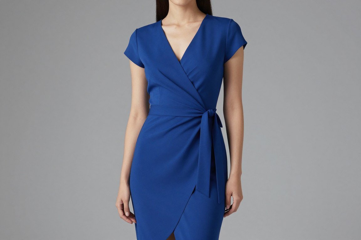 Wrap dress in flattering jewel tone