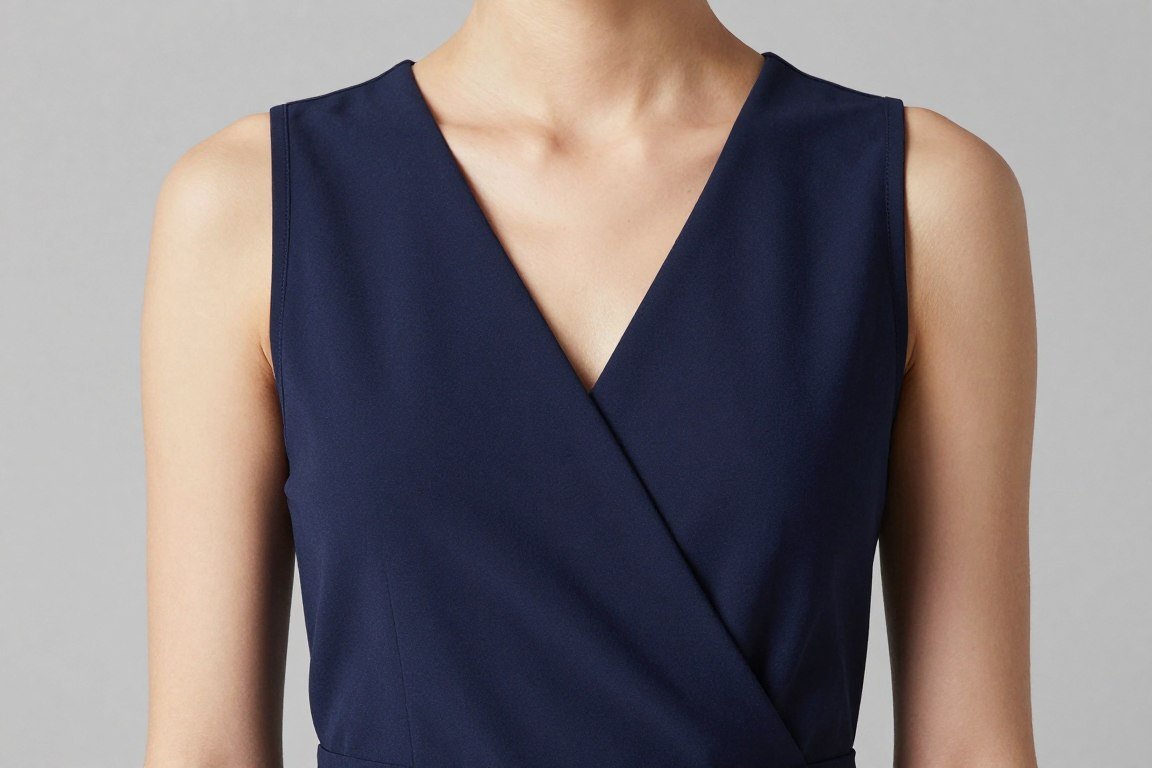Wrap neckline top for broad shoulders