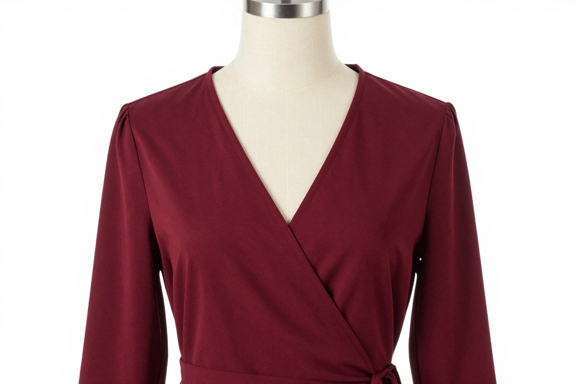 Wrap top for small bust and tummy flattering fit