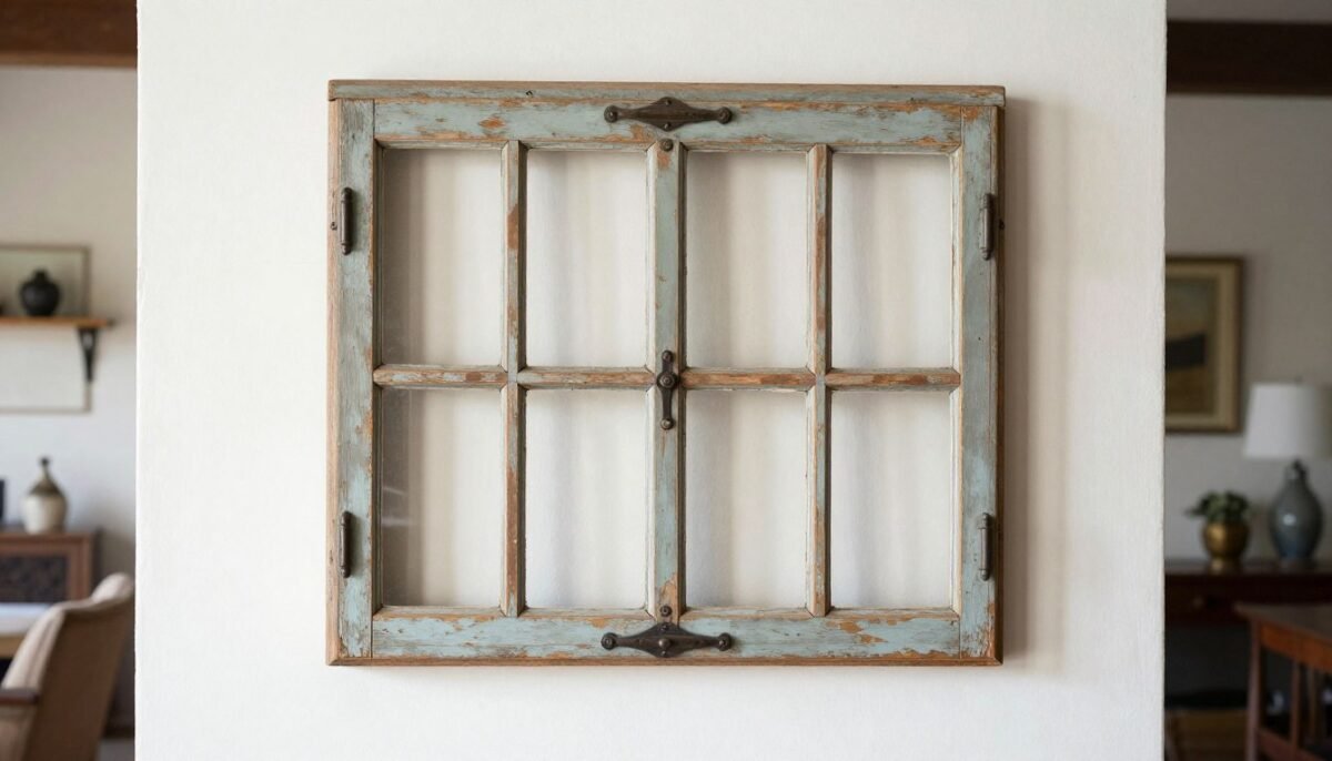 architectural salvage piece in farmhouse living room