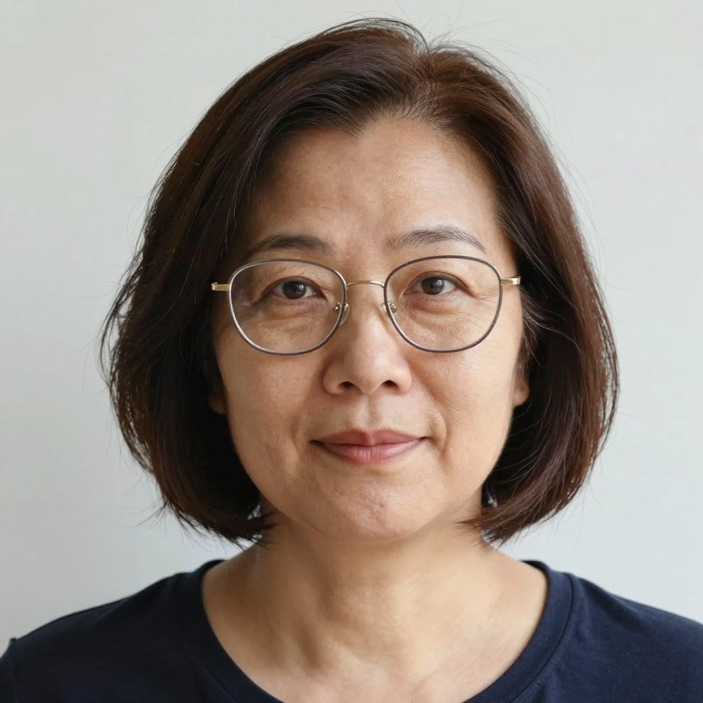 asymmetrical bob for round face with angular frames
