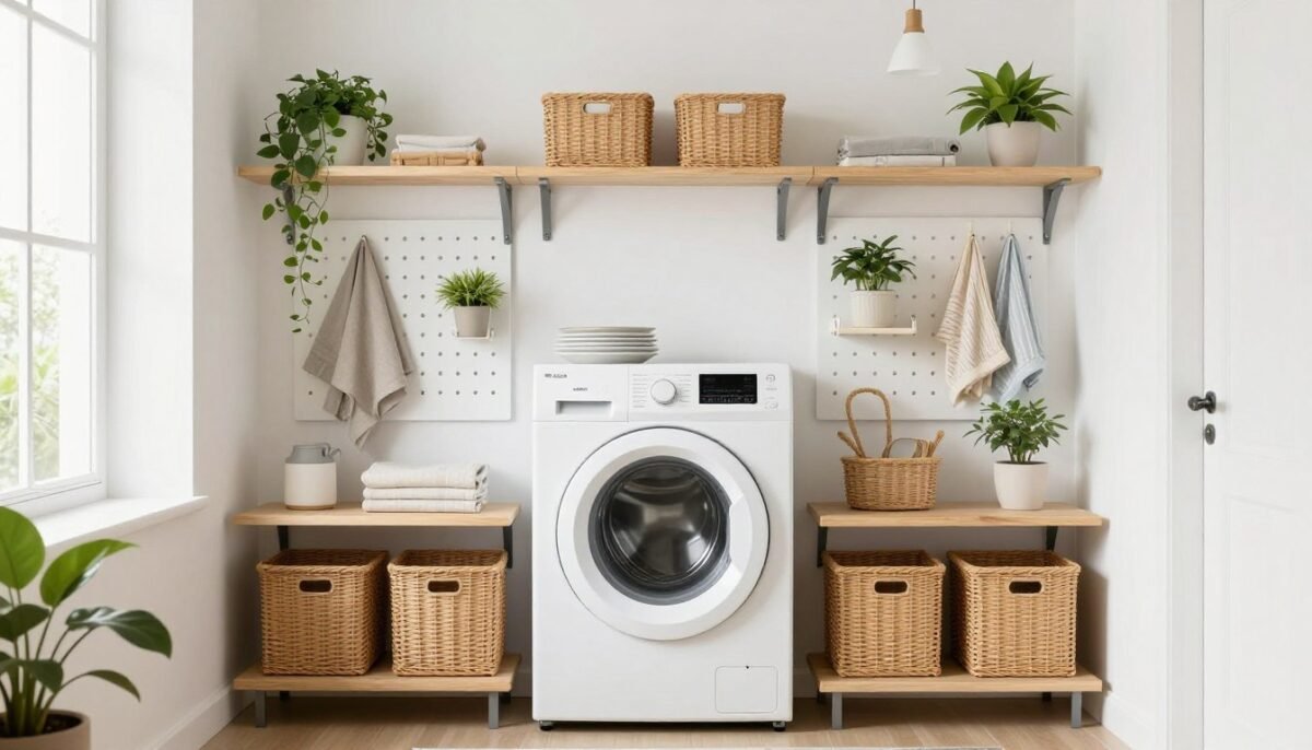 beautiful finished small laundry room with top loader and comprehensive organization beautiful finished small laundry room with top loader and comprehensive organization