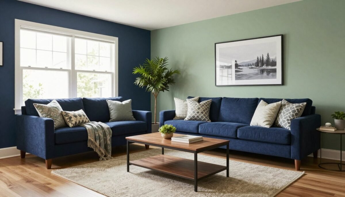 beautifully designed blue and green living room final inspiration