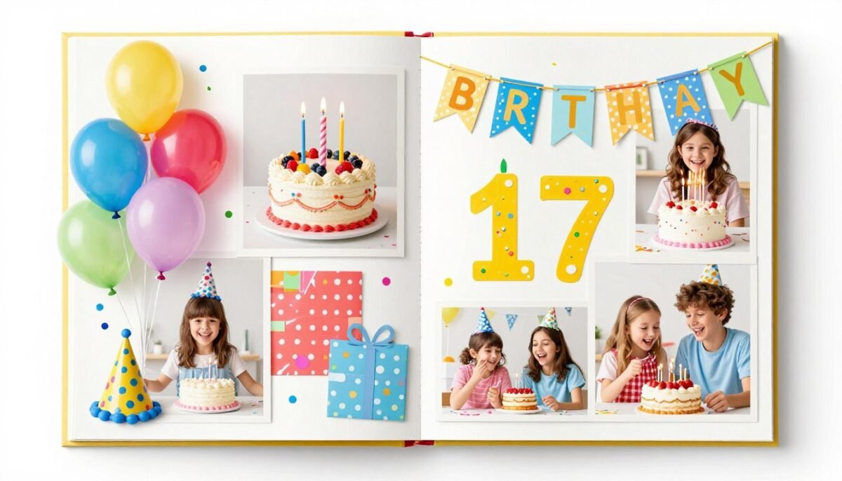 birthday scrapbook with party decorations and cake photos birthday scrapbook with party decorations and cake photos