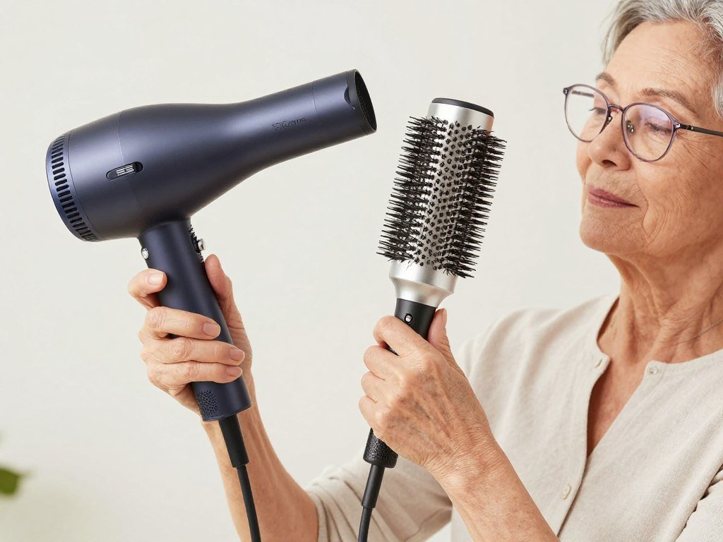 blow-drying technique for volume demonstration