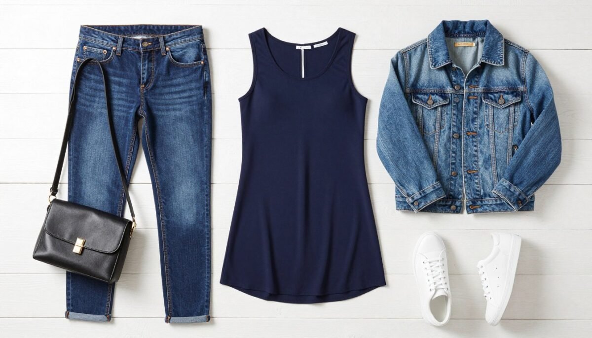 casual everyday outfit flat lay
