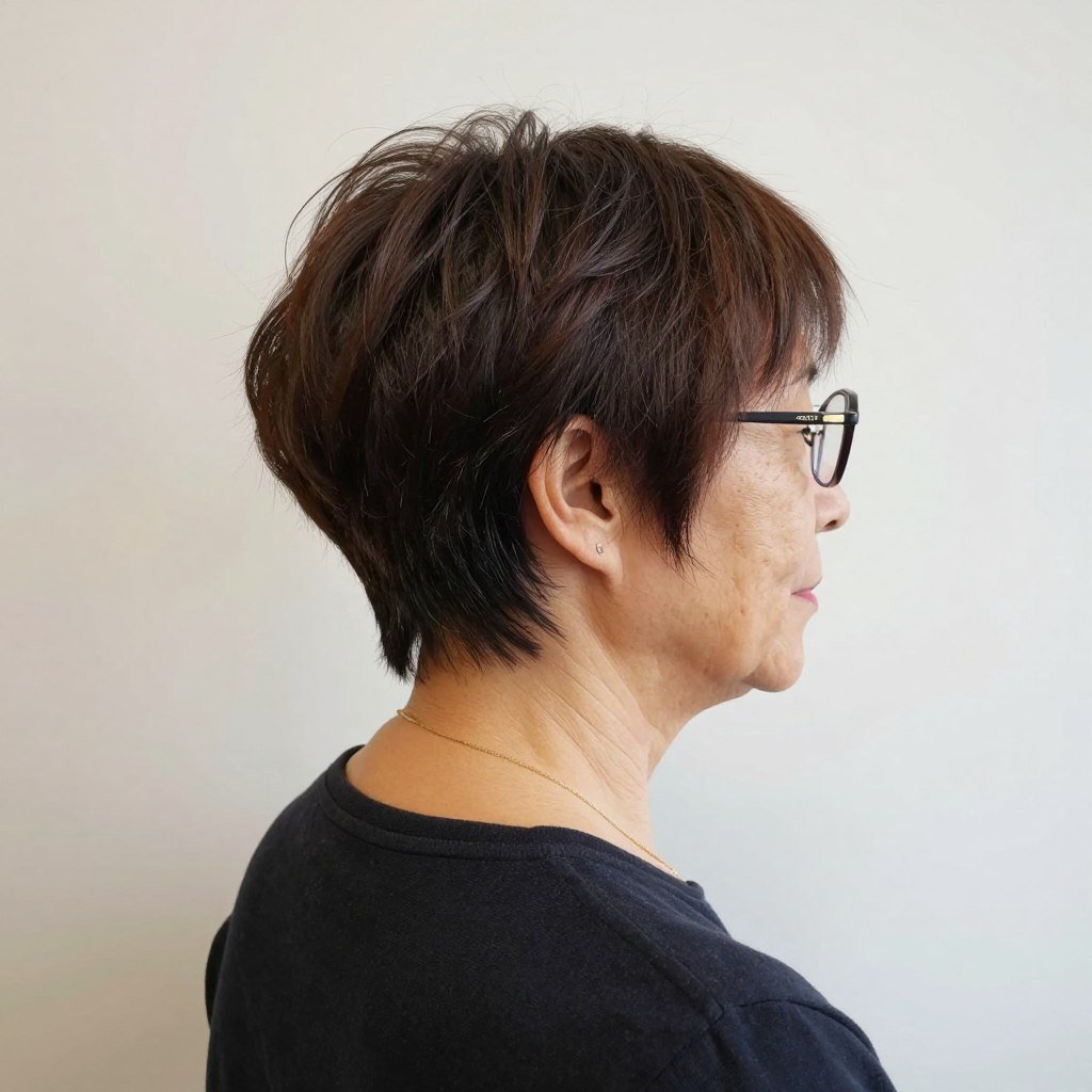 choppy cut with subtle undercut detail
