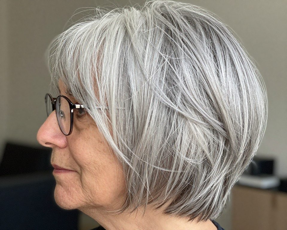 choppy layered bob with textured ends