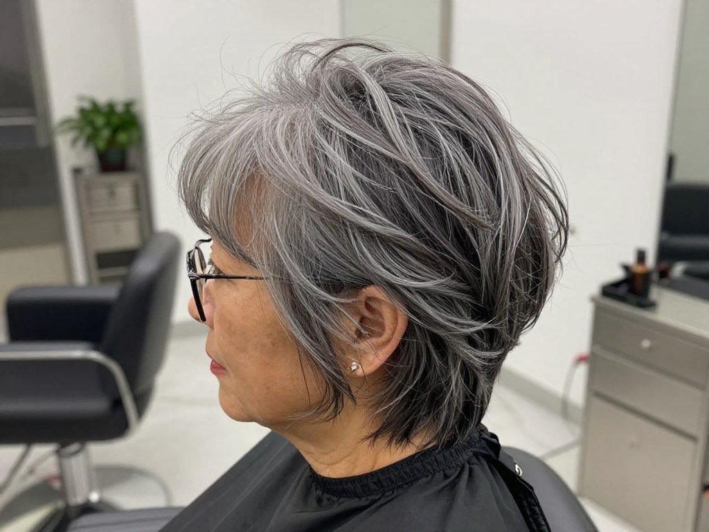 choppy layered cut suitable for backcombing