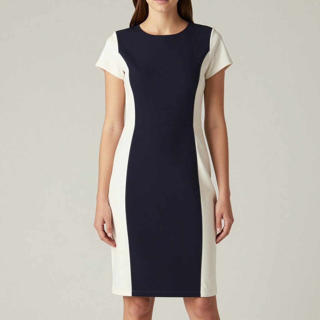 color blocking outfit example showing dark center panel
