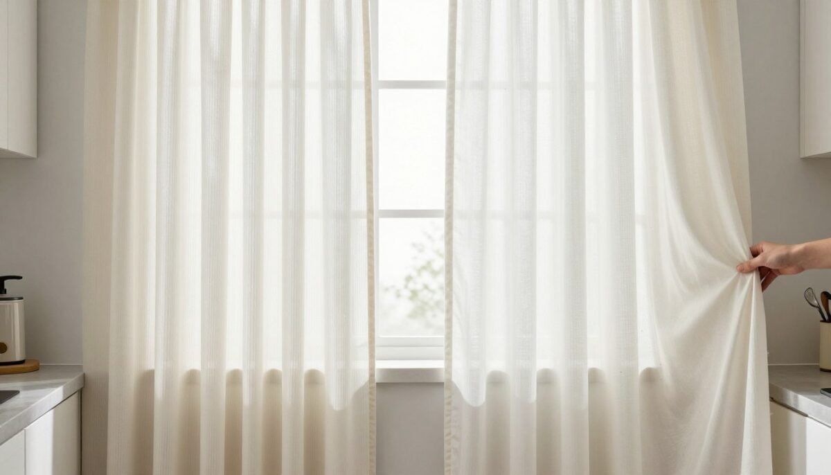 comparison of appropriate and inappropriate kitchen curtain fabrics
