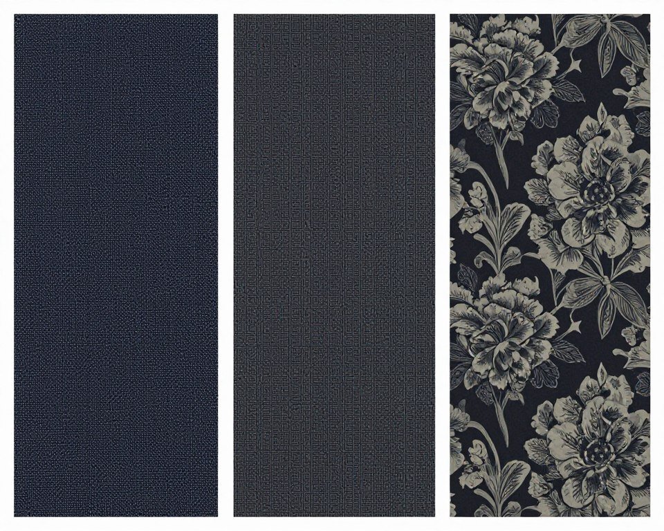 comparison of different pattern scales in dark wallpaper samples
