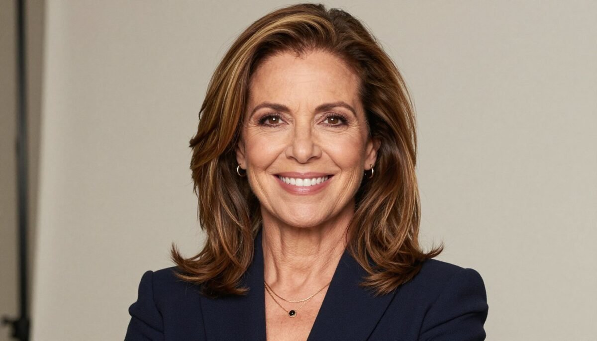 confident woman over 50 with beautiful medium-length hairstyle