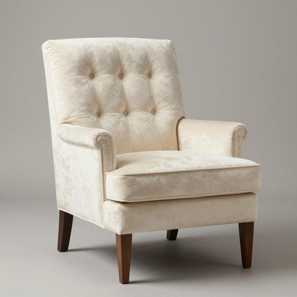 cream velvet accent chair for living room