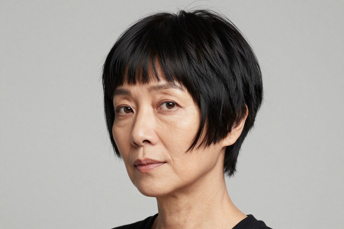 cropped cut with micro bangs