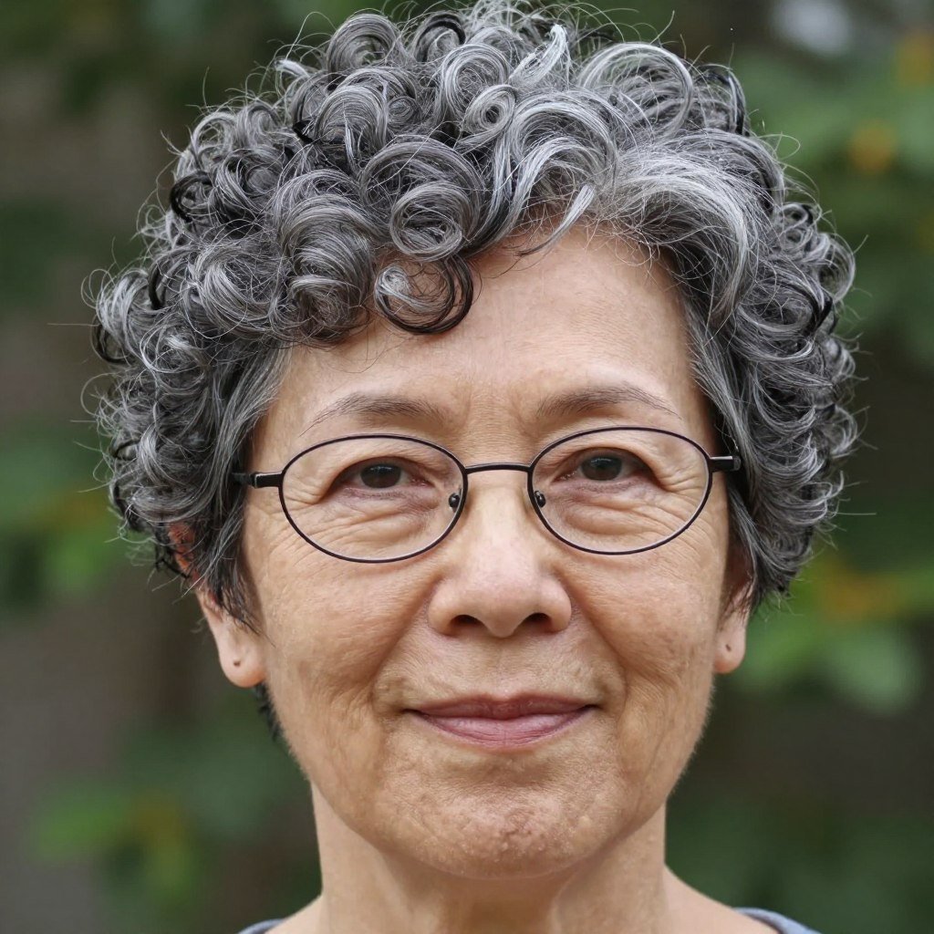curly pixie cut for square face with oval frames