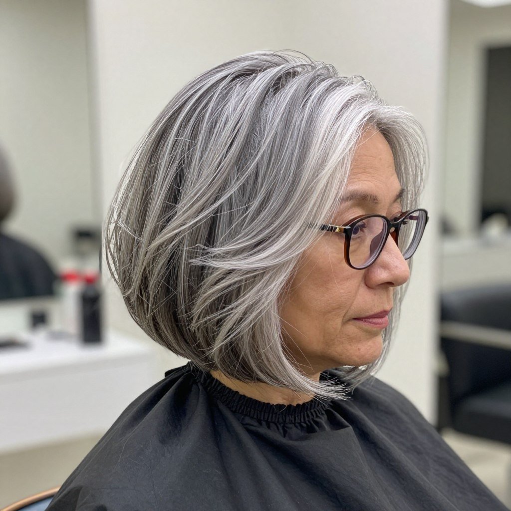 feathered bob with volume at ends