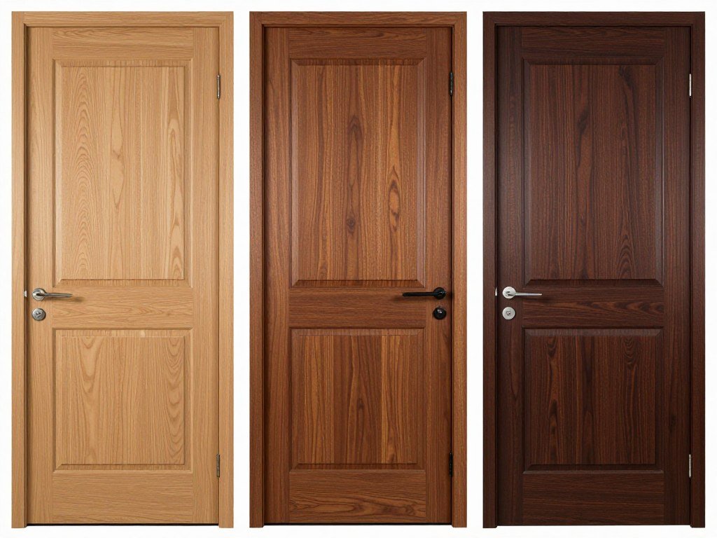 front door showing progression of wood stain from light to dark