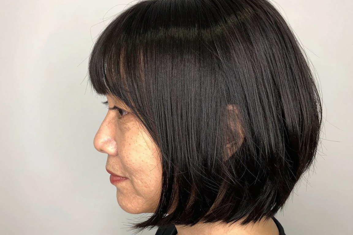 graduated bob with blunt fringe