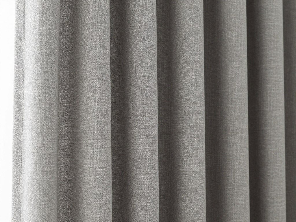 gray linen curtain fabric showing texture and modern neutral color