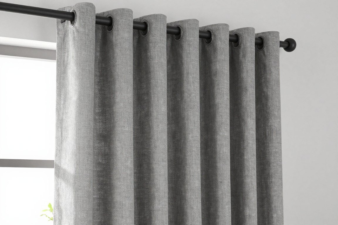 gray linen curtain panels for modern kitchen windows
