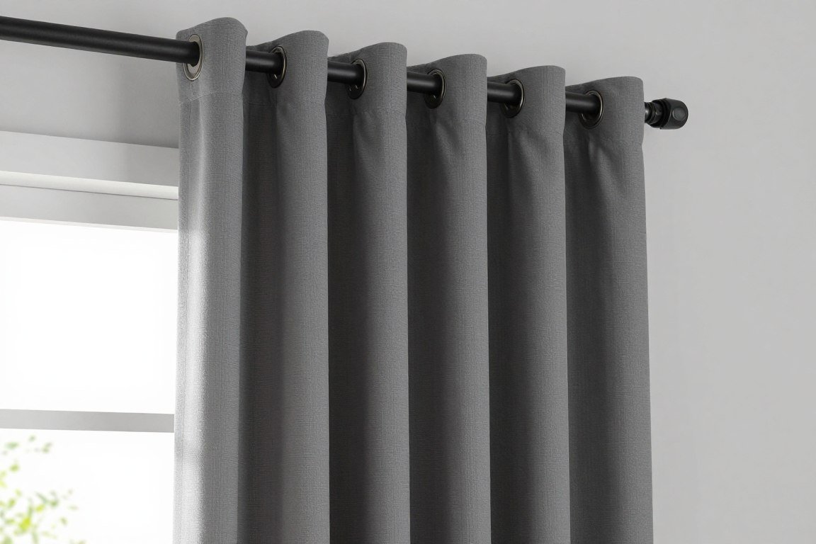 gray room darkening curtain panel with thermal lining for kitchen use