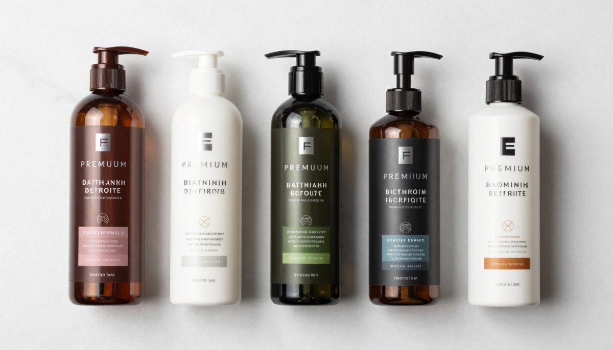 hair care products arranged for daily routine