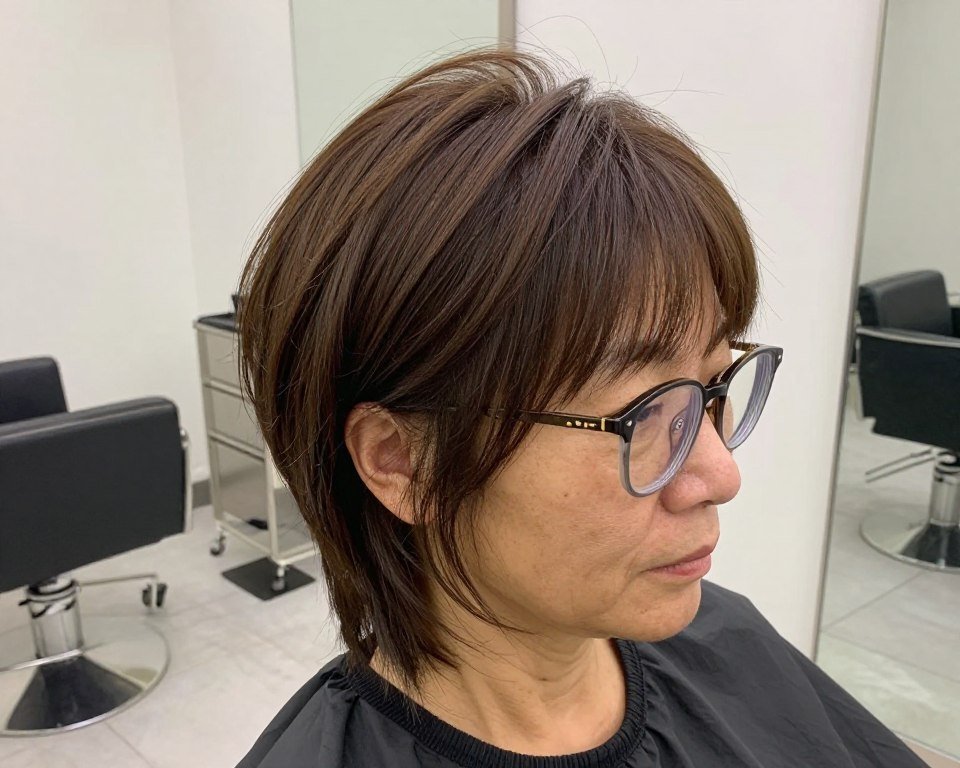 layered crop with choppy textured crown