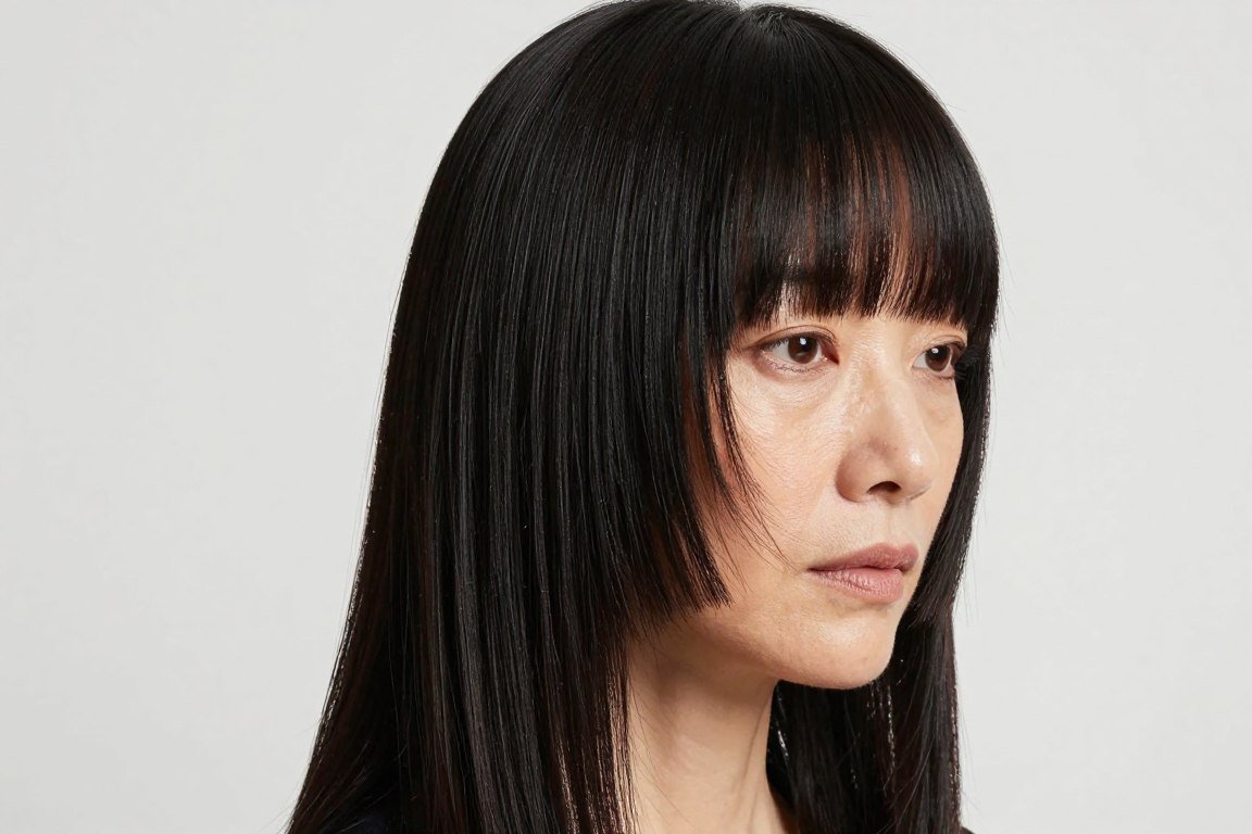 long hair with textured fringe