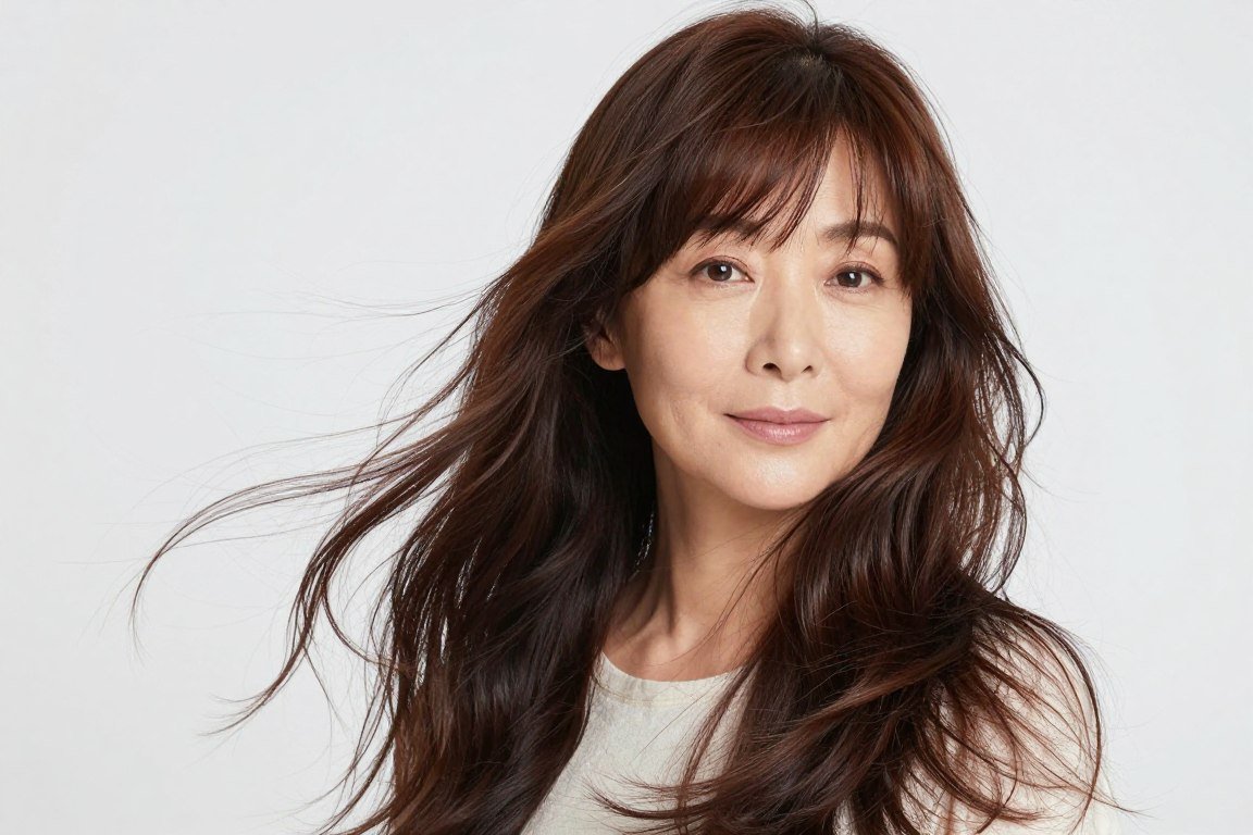 long hair with wispy bangs