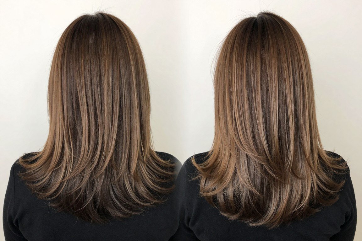 long layers with graduated bangs