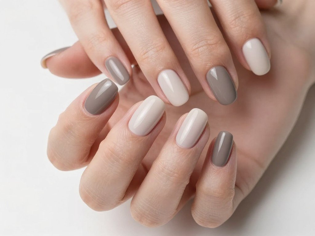 monochrome summer nail design in single color tone