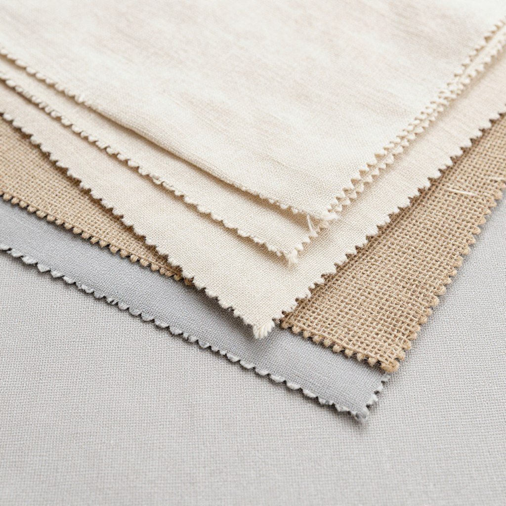 neutral farmhouse fabric swatches