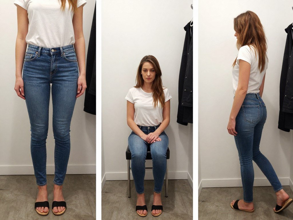 proper jeans fitting demonstration