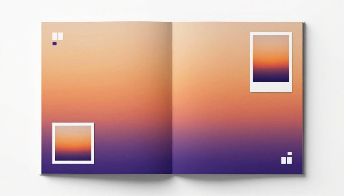 scrapbook page with beautiful sunset gradient colors scrapbook page with beautiful sunset gradient colors