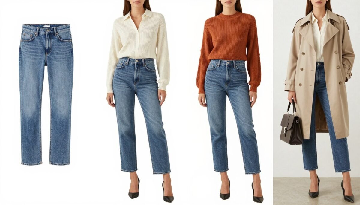 seasonal jeans collection showing different weights seasonal jeans collection showing different weights