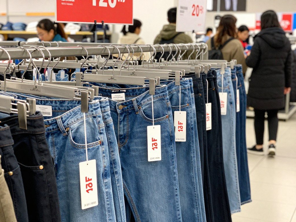 shopping for jeans during sale