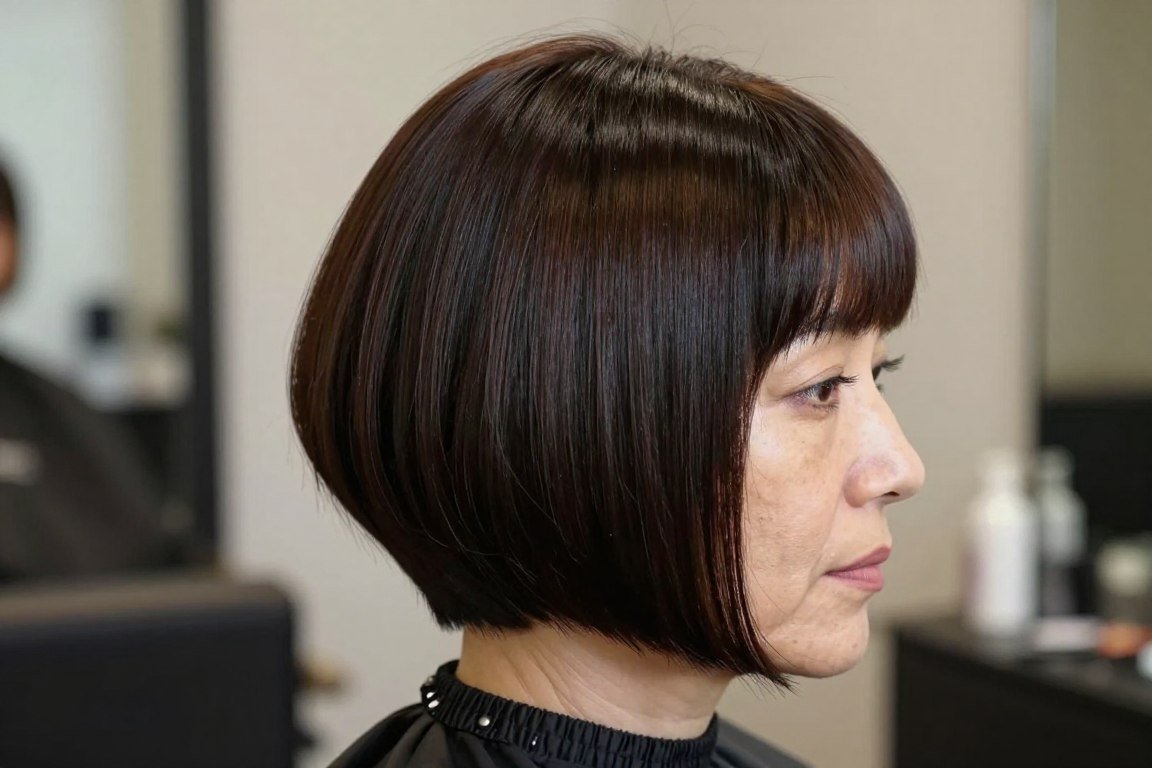 short bob with blunt bangs