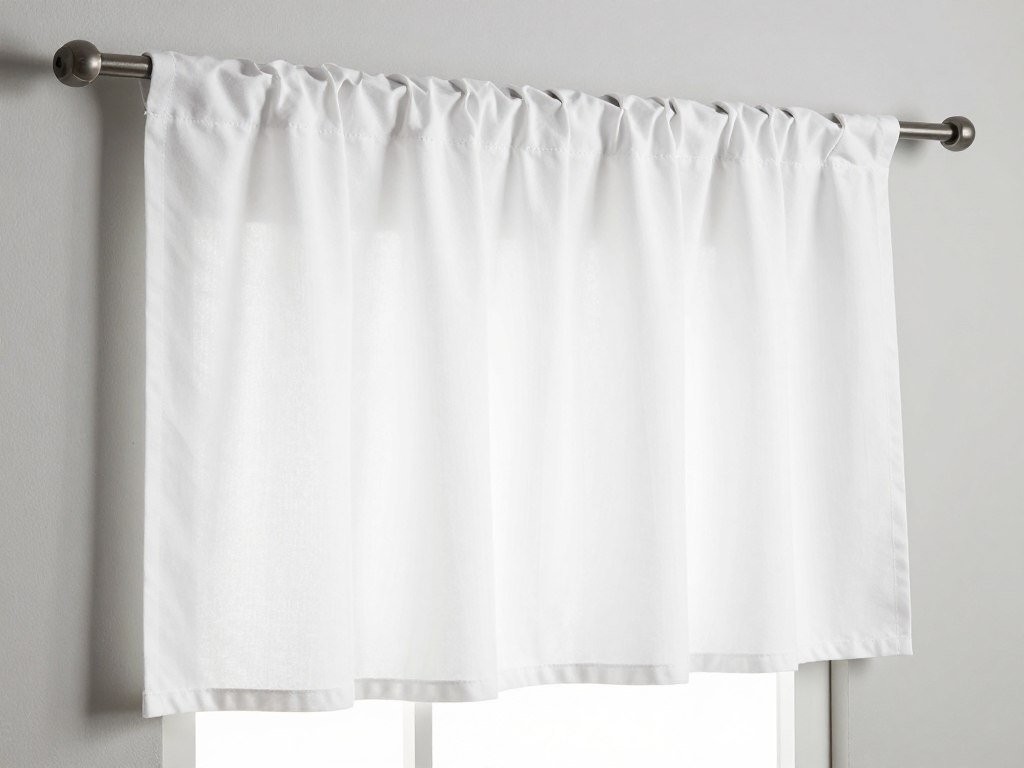 short cafe curtain showing compact length and rod pocket design for small windows