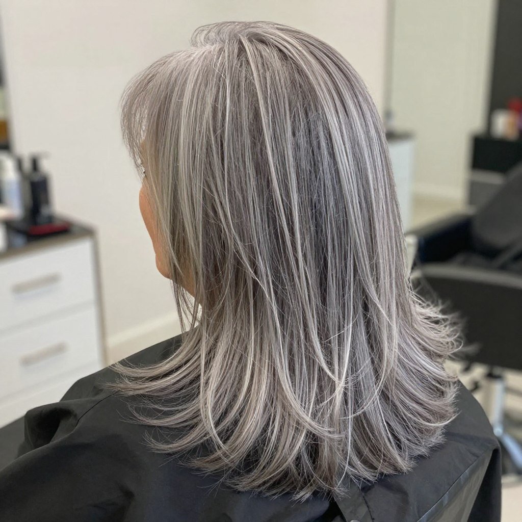 transitioning to gray hair with highlights