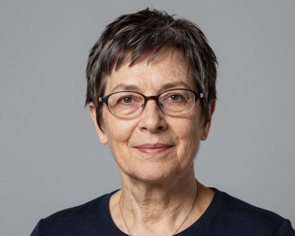 woman with oval face shape wearing flattering short hairstyle