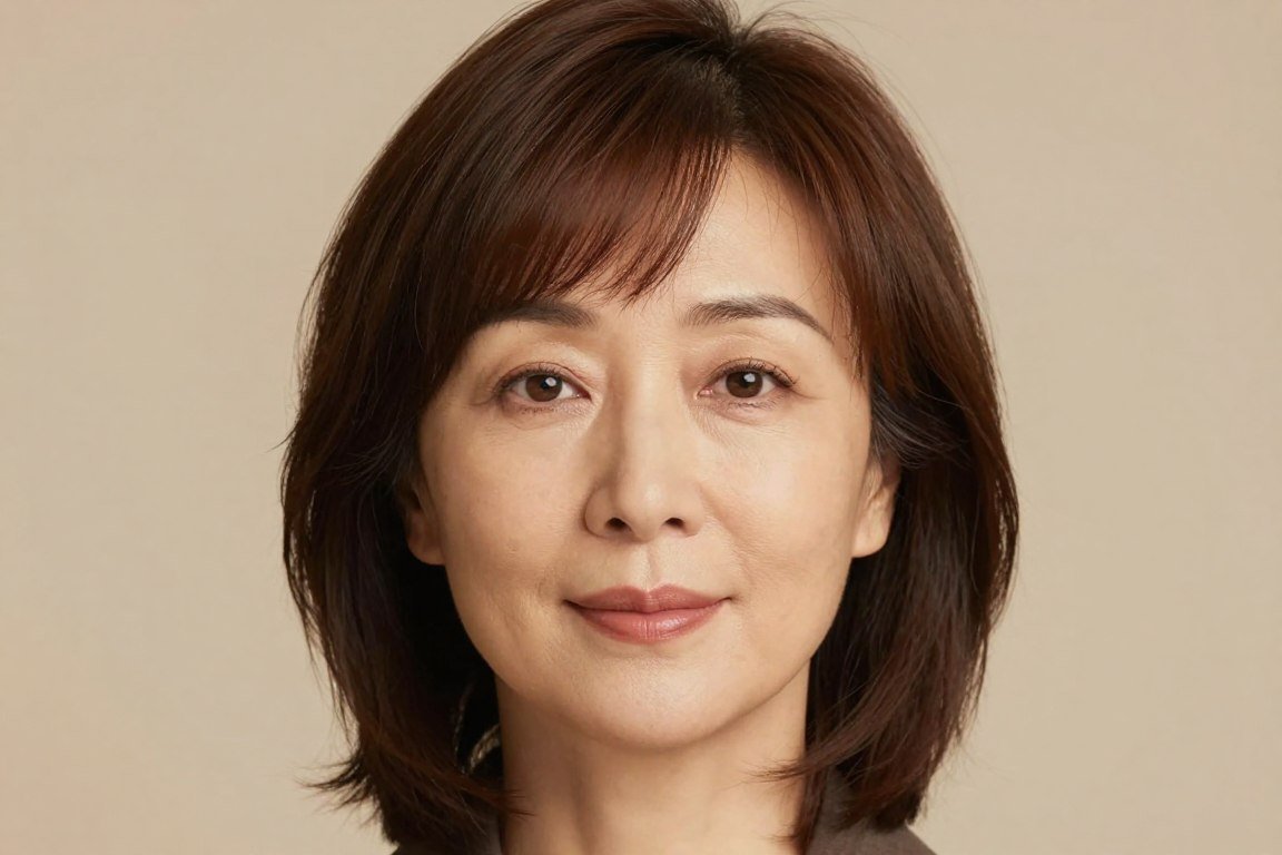 woman with square face wearing soft wispy bangs