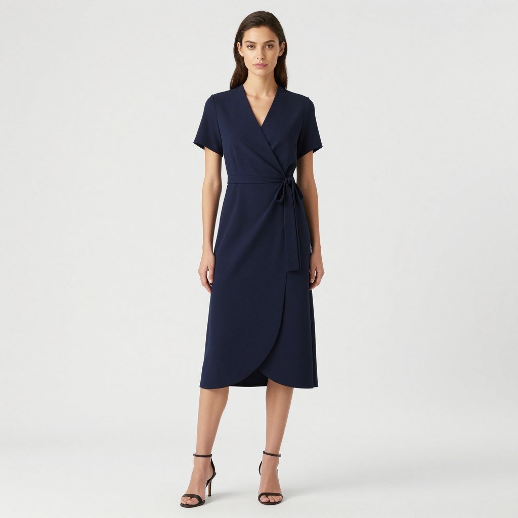 wrap dress in solid color product photo
