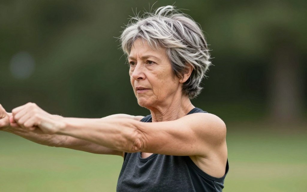 Active woman with practical layered haircut