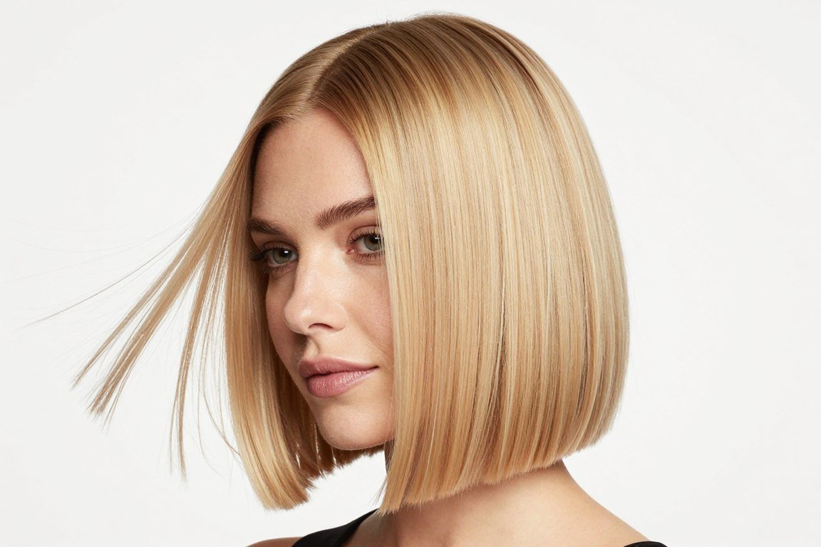 Blunt cut with slight internal layers for thin fine shoulder length hair