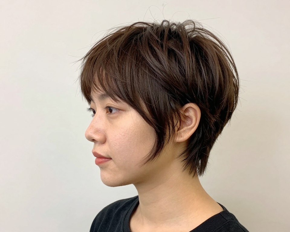 Classic pixie cut with subtle layers for thin fine hair