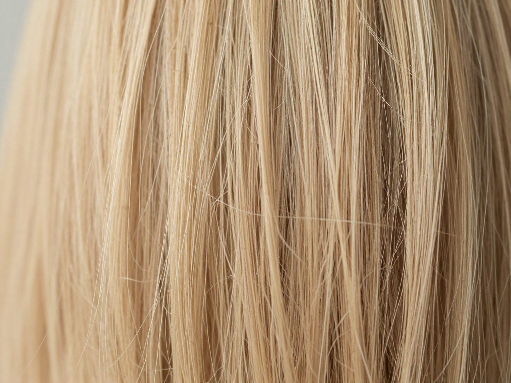 Close-up comparison showing fine hair texture and volume at shoulder length